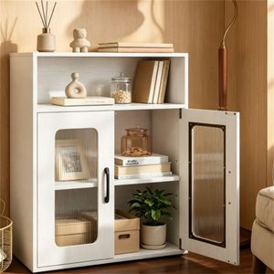 Mobile bagno alto classico bianco moderno in legno ingegnerizzato con scomparto aperto e anta magnetica - Product Image 2