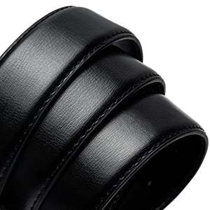 Ceinture en cuir véritable noir avec boucle en alliage à verrouillage automatique, largeur 35 mm, ceinture formelle pour homme, durable, moulage monobloc, prête à offrir - Product Image 2
