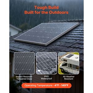 Pannello Solare Monocristallino 100W con Alta Efficienza del 23% Stabile con Uscita MC4 Impermeabile IP65 Telaio in Alluminio Potenza Massima 580W - Product Image 5