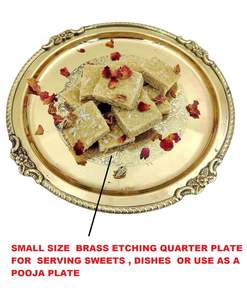 Assiette de service Thali en laiton massif de designer, grande taille, pour dîner traditionnel, Pooja, repas festifs, vaisselle haut de gamme - Product Image 5