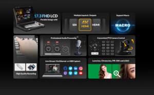 Mezclador de Video AVMATRIX SHARK S6 PLUS de 6 Canales SDI HDMI con Pantalla de 17.3 Pulgadas para Transmisión en Vivo Profesional en Iglesias - Product Image 2