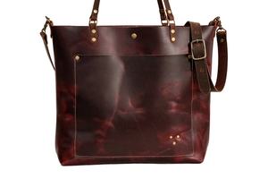 Vintage Genuine <b>Leather</b> Tote Bag Women Handbag Shoulder <b>Purse</b> Zipper Closure Large Capacity for Daily Travel - Product Image 4