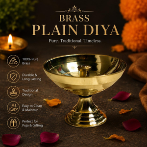 Brass Plain Diya Traditional Small <b>Oil</b> <b>Lamp</b> for Pooja Home Temple Daily Prayer Diwali Decoration Indian Religious Decor - Product Image 6