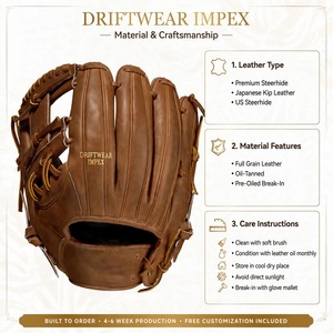 Gant de baseball professionnel personnalisé |   Gant de baseball en cuir véritable |   Fabricant de gants de baseball avec logo personnalisé au Pakistan - Product Image 6