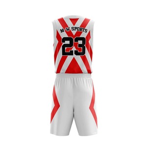 Ensembles de basketball pour hommes sans manches, personnalisés, imprimés par transfert thermique, 100 % polyester, respirants et à séchage rapide, pour équipes de basketball - Product Image 6
