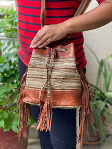 En Cuir véritable À La Main Jacquard Épaule Sac À Bandoulière Sacs À Main - Product Image 3