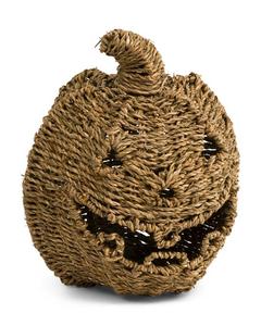 Cesta de calabaza de hierba marina tejida a mano, linterna de calabaza, decoración de Halloween, para fiesta de cosecha de otoño, decoración del hogar y cesta de almacenamiento - Product Image 1
