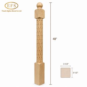 Postes de Escalera de Madera Maciza EFS, Roble Blanco, Roble Rojo, Nogal, Fresno, Álamo, Piezas Modernas para Escaleras, Duraderas, Certificadas por FSC, NP05 Vietnam - Product Image 2
