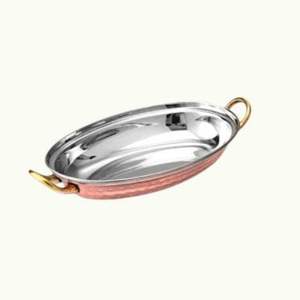 Hot Selling Vintage Copper Bowl Dish Tray Welded Handles Food Dishes Serving Ware Smooth Surface Platter Parties Dishwasher Safe - Product Image 1