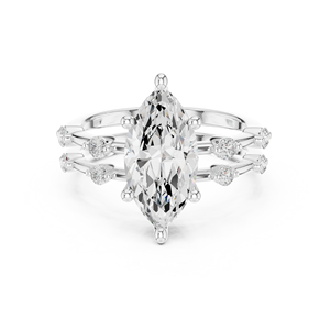 แหวนเพชรทรงมาร์คีส์ 2.50 กะรัต รับรองโดย IGI ผลิตในห้องปฏิบัติการ ดีไซน์หรูหราทันสมัย พร้อมแหวนคู่สำหรับงานหมั้นและงานแต่งงานของผู้หญิง - Product Image 5