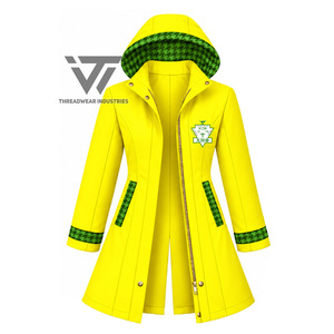 เสื้อแจ็คเก็ตกันฝนแบบมีฮู้ดลายตารางหมากรุกสำหรับผู้หญิง แบรนด์ Greek Chi Eta Phi Sorority ขายส่ง พร้อมปักลายตามสั่ง ป้องกันลม เหมาะสำหรับกิจกรรมกลางแจ้ง - Product Image 1