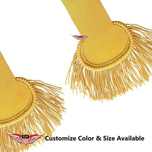 Epaulettes de hombro con flecos de alambre dorado, epaulettes de uniforme con borlas, bordados vintage - Product Image 2