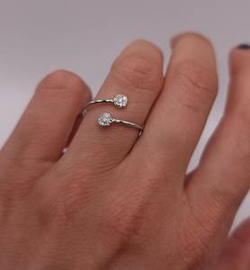 18K Gold Double Cluster Lab Grown Diamond <b>Ring</b> for Women | Trendy IGI Certified Luxury <b>Statement</b> <b>Ring</b> | Bridal Anniversary Party - Product Image 1