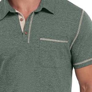 เสื้อโปโลแขนสั้นผู้ชาย – เสื้อยืดคอปกสำหรับเล่นกอล์ฟแบบลำลองสำหรับฤดูร้อนพร้อมดีไซน์กระเป๋าแบบคลาสสิก - Product Image 5