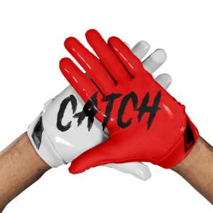 Gants de football américain à doigts entiers, très demandés, avec poignées extensibles, fermeture auto-agrippante réglable, sangle de poignet et grip en silicone - Product Image 2