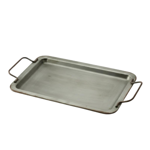 Plateau de service rectangulaire en métal galvanisé, finition polie, incassable, adapté aux aliments, pour la restauration - Product Image 2