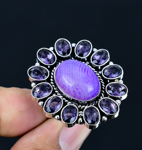 Anillo Alternativo con Forma de Flor y Piedras Preciosas Naturales, Regalo de Joyería Especial para Mamá, Joyería Floral - Product Image 2
