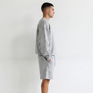 Men's 2 in 1 Fleece Heavyweight Breathable Eco-Friendly Casual Winter Sweatshirt & Shorts <b>Set</b> - Product Image 3
