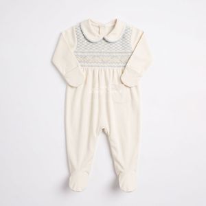 Combinaison Smocked Violette en Coton Premium à Manches Longues avec Pieds Intégrés pour Bébé Fille – Conception Personnalisée, Smocking Fait Main, Pyjama Bébé - Product Image 2