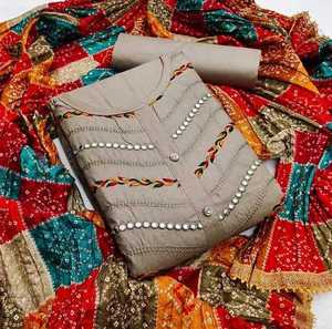Ensemble Salwar Kameez 3 pièces en lin personnalisé, non cousu, ethnique, imprimé, brodé, élégant, pour fêtes et mariages, style pakistanais, vente en gros - Product Image 1