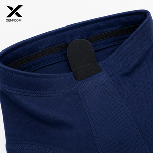 Customized Navy Blue Gold Performance Hockey <b>PVC</b> Compression Base Layer <b>Pants</b> Adjustable Waist Belt Integrated Moisture-Wicking - Product Image 4