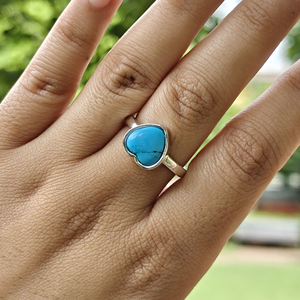 Natural Heart Gemstone 18k Silver Plated Trendy Adjustable Statement Fashion <b>Ring</b> Wholesale luxury Best Selling Unique Jewelry - Product Image 3
