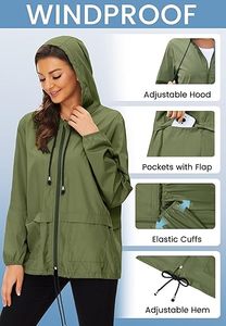 Fabricant de vestes coupe-vent colorées OEM, veste coupe-vent légère pour femmes, veste coupe-vent imperméable à capuche - Product Image 2