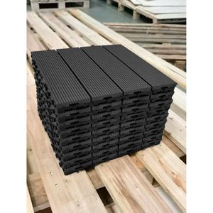 Set di 9 Piastrelle Incastrabili in Legno e Plastica Riciclabile per Pavimenti, 23,4 lb, 30,5 x 30,5 cm, Impermeabili per Uso Interno ed Esterno - Product Image 4