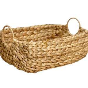 Handmade Water Hyacinth Storage Baskets, <b>Rustic</b> <b>Shelf</b> Organizers - Product Image 3