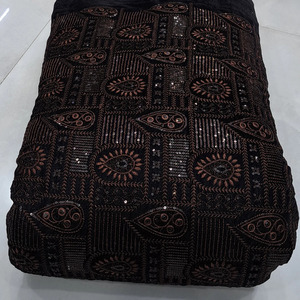 Velvet Fabric for Dress Embroidered Velvet Fabric <b>Sequin</b> Embroidery Fabric Beaded Lace Fabric Fashion Apparel Wholesale US Buyer - Product Image 5