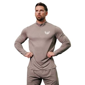 <b>Mens</b> Premium Funnel Neck Sports <b>Pullover</b> Long Sleeve Workout Training Top Breathable Fitness Running Activewear Wear - Product Image 1