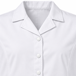 Blouse de laboratoire médicale unisexe douce blanche et marine, uniforme de médecin à boutons-pression, personnalisable, vente en gros, vêtements de travail pour cliniques et établissements de santé, fabricant - Product Image 6