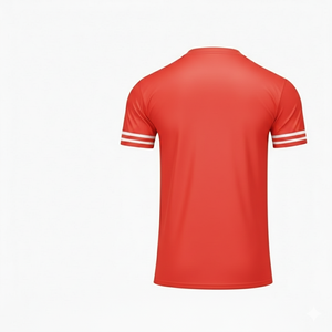 Men's <b>Red</b> Striped Soccer Jersey Short Sleeve V-Neck Moisture Wicking Polyester Athletic Wear All Seasons Wholesale Factory Supp - Product Image 2