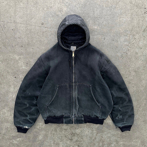 Custom Men Vintage Washed <b>Black</b> <b>Zip</b> Up <b>Hoodie</b> New Trendy Oversized Streetwear Casual Outerwear Distressed Fashion For Unisex - Product Image 1
