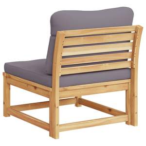 Sofá de jardín individual de madera maciza de acacia gris oscuro con poliéster y espuma, duradero y elegante - Product Image 6