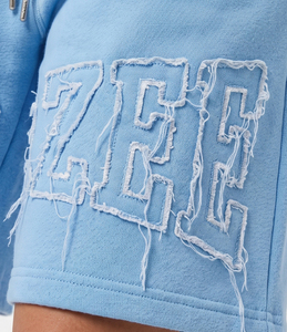 <b>Women</b> Loose Fit Distressed Embroidery Fleece Sweat <b>Shorts</b> 100%Polyester Drawstring Waist Baggy Winter Wear Oversize <b>Short</b> Ladies - Product Image 5