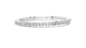 Pulsera de oro de 14 quilates con diamantes cultivados en laboratorio con corte esmeralda para mujer, pulsera de lujo con piedras sintéticas, regalo de joyería fina para aniversario y boda - Product Image 2
