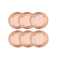 Assiette de service décorative en cuivre, faite à la main, écologique, durable, style vintage, passe au lave-vaisselle, vaisselle de luxe, cadeau pour la maison et l'hôtel
