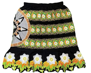 Falda tropical bordada, falda floral estilo bohemio, falda estilo micronesio, falda de la isla de Pohnpei, falda bohemia tropical - Product Image 3