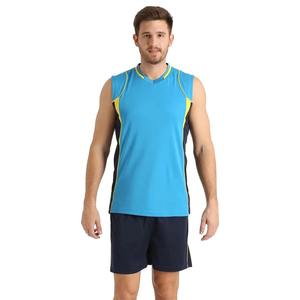 Camiseta de Voleibol sin Mangas para Hombre, Cuello en V, Azul, de Poliéster, con Bloques de Color, Ajuste Atlético, Absorbe la Humedad, la Más Vendida, OEM - Product Image 2