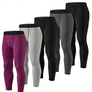 Gym Leggings US Size 90% Polyester 10% Spandex Custom Logo Sportswear Running <b>Tights</b> Pants Elastic <b>Compression</b> - Product Image 5