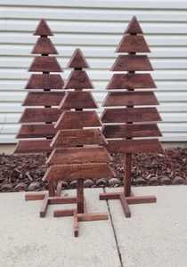 NOUSHAD HANDICRAFTS Natural <b>Wood</b> <b>Christmas</b> <b>Tree</b> Decor Set 3 Piece Craft Tabletop Holiday Party Decoration Durable Eco Friendly - Product Image 5