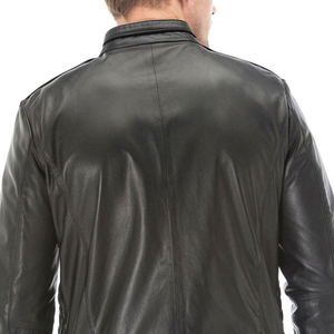 Men's 100% Polyester Woolen <b>Jacket</b> Stand Collar Covered Button <b>Patchwork</b> Design Windproof Breathable High Street Style Winter - Product Image 5
