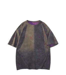 Ensemble deux pièces d'été pour homme : T-shirt à manches courtes déchiré et short, style tendance, teint sur mesure - Product Image 5