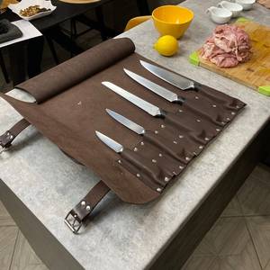 Bolsa de Cuero Genuino de Lujo para Cuchillos de Chef, Protección Duradera a Prueba de Olores para Profesionales Culinarios, Organizador de Viaje LSKR-0019 - Product Image 1