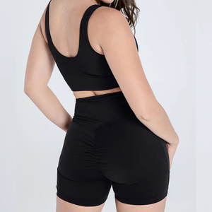 Ensemble soutien-gorge de sport et leggings de yoga personnalisés en Spandex/Nylon pour femmes, respirants, à maintien élevé, avec logo frontal, vente en gros OEM à prix abordable - Product Image 3
