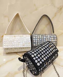 Handmade Suede Beaded Tassel Pearl Shoulder Bag Classic Casual Evening Party Wedding Handbag - Product Image 6