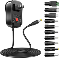 Alimentation électrique multi-tension 41W 6V-24V, adaptateur universel AC DC pour appareils électroniques domestiques, bandes lumineuses LED, lecteurs de disques vinyles, enceintes