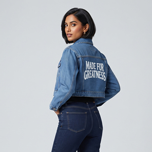 Women <b>Denim</b> Jean Crop <b>Jacket</b> Fashion Wear <b>Denim</b> <b>Cropped</b> <b>Jackets</b> Ladies Streetwear Vintage Style Jeans Short <b>Jacket</b> Women's - Product Image 2