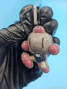 Pendentif en diamant Moissanite véritable, en argent Sterling 925, ton or Rose, bijoux Hip Hop, breloque pour hommes et femmes, avec certification GRA - Product Image 5